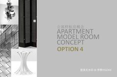 an advertisement for the apartment model room concept option 4, with photos and text in chinese