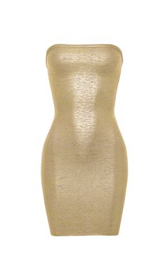 Champagne Gold Luxe stretch bandage Invisible back zipper Mini dress Strapless Dry clean Imported Designed in USA Model wears a size Small Model is 5'8” tall and weights 130 Lbs. Champagne Short Dress, Short Champagne Dress, Mini Dress Strapless, Aria Dress, Mini Gold Dress, Mini Sales, 130 Lbs, Gold Champagne, Grad Dresses