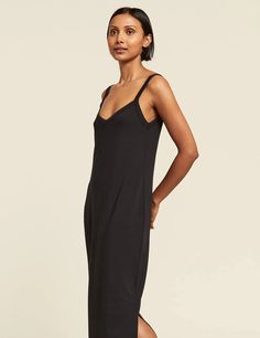 V-Neck Slip Maxi Dress | Bamboo & Organic Cotton Blend | Boody US Eco Friendly Clothing Brands, Waste Clothing, Thought Clothing, Fast Fashion Brands, Black Slip Dress, Black Prom Dress, Eco Friendly Clothing, Ethical Clothing, Clothing Brands