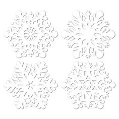 two snowflakes are cut out from paper