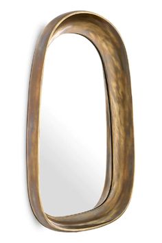 Free-Form Vintage Mirror L | Eichholtz Sandals | Oroa.com Bronze Highlights, Deep Frame, Brass Mirror, European Furniture, Vintage Mirror, Brass Accents, Smooth Lines, Brown Sandals, Aged Brass