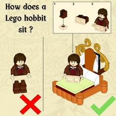 how does a lego hobbit sit?