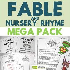 a book with the title fable and nursery rhyme mega pack