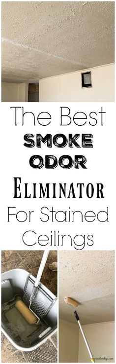 If you are looking for the best way to clean smoke stained ceilings before you paint, we found the best smoke odor eliminator for stained ceilings that made the job easy and fast. Furniture Painting Tips, Rent House, Cleaning Printable, Thrifty Thursday, Budget Home Decorating, Rental House, Upcycled Home Decor