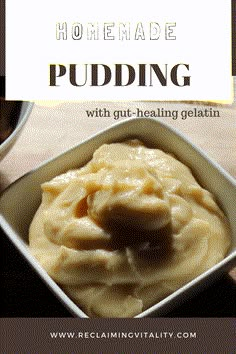 homemade pudding with gluing gelatin in a bowl