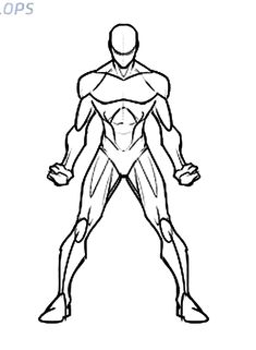 an outline drawing of a man's body in the form of a muscular figure