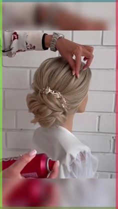 Really very easy way to create beautiful hairstile in 2 minutes\n\nBecome a Patron and you will get access to exclusive bonuses.\nHairstyle tutorials, updos, curls, tool reviews аnd many other useful videos Home Coming Hair Hairstyles Updo, How To Put A Veil In Hair, Updos Tutorials Videos, Quick Wedding Updo, Smooth Bun Updo, Low Bun Bridesmaid Hair Tutorial, Easy Wedding Hairstyles Updo, Wedding Hairstyle Tutorial Videos, Bridal Updo Tutorial Videos