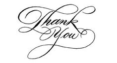 the word thank you written in cursive writing