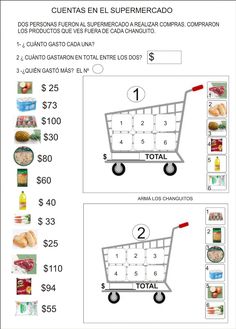 a shopping cart is shown in spanish and has the price for each item on it