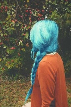 sometimes I don't know which world I'm meant to live in. Light Blue Hair Dye, Dyed Hair Blue, Side Braid, Hair Envy, Crazy Hair, Hair A, Ombre Hair