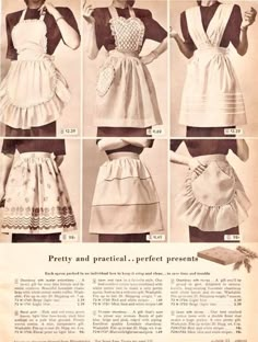 an old fashion magazine advertisement for women's aprons