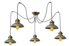 an image of five lights hanging from the ceiling