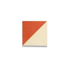 an orange and white square is shown against a white background, with the bottom half painted off