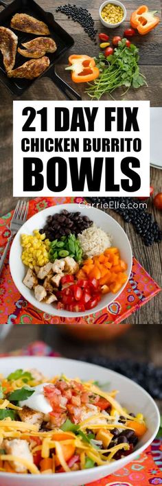 21 Day Fix Chicken, Flat Tummy Diet, Chicken Burrito Bowls, Chicken Burrito, Chicken Burrito Bowl, Burrito Bowls