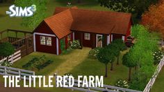 the little red farm is shown in this image