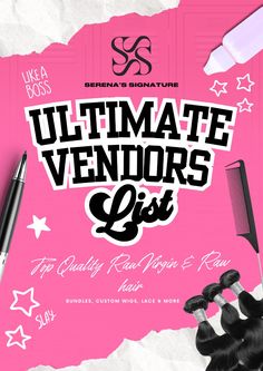 Discover the ultimate Hair Vendor List! Your go-to resource for top-quality suppliers, perfect for premium hair extensions and business success.

Includes vietnamese, chinese, indonesian, burmese and indian 

custom wigs, bundles, drop shipping and more
 #HairVendorList #PremiumExtensions #BusinessSuccess #HairGoals #QualitySuppliers #VendorInspo #HairBusiness Hair Vendor List, Hair Extension Business, Sea Hair, Vendors List, Straight Wavy Hair, Vendor List, Hair Vendors, Straight Bundles, Wavy Hair Extensions