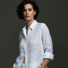 Women's Classic White Linen Shirt CLOUD - crafted from 100% pure linen for a lightweight, breathable, and durable shirt. Custom-tailored, with customizable collars, pocket options and sleeve lengths. Choose from natural button options including wood, coconut, or high-quality plastic. Upgrade your wardrobe with this must-have white linen shirt. Read our Care Guide to keep your linen looking fresh and Looking for something Unique? create your own designs with our Designer Studio White Linen Shirts Women, Natural Buttons, Linen Shirts Women, Linen Pajamas, White Linen Shirt, Designer Studio, Super White, Cotton Blouse, Pajama Set Women