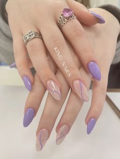 Lilac Nails, Purple Nail Designs, Her Nails, Prom Nails, Chic Nails, Purple Nails, Cute Nail, Gorgeous Nails, Cute Acrylic Nails