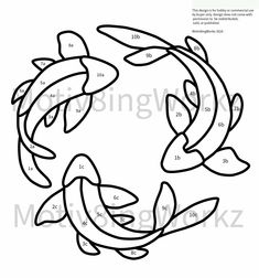 the numbers 1 to 10 coloring page with two koi fish in it's mouth