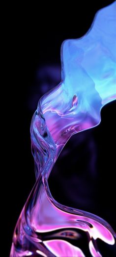 an abstract image of blue and pink liquid