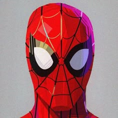 a close up of a paper cut spiderman mask on a white background with blue eyes