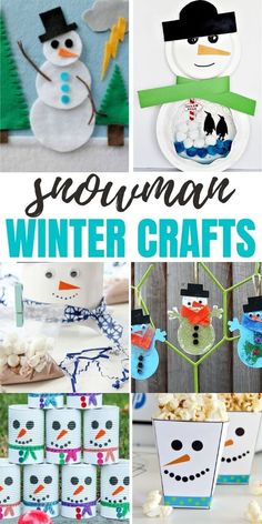 snowman winter crafts for kids and adults to make with their own handmade items