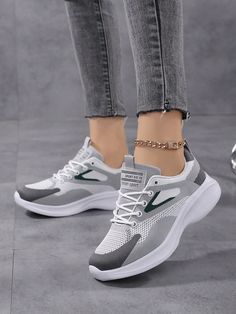 Women's casual sneakers,comfortable and fashionable lace-up,  running shoesWomen's Casual Sneakers,Comfortable And Fashionable Lace-Up,  Running Shoes Grey         Sports & Outdoor Shoes, size features are:Bust: ,Length: ,Sleeve Length: Orthopedic Shoes Stylish, Shoes Sneakers Casual, Casual Athletic Shoes, Athleisure Shoes, Plateau Sneaker, Athleisure Women, Shoes Sport, Fabric Shoes, Walking Shoes Women