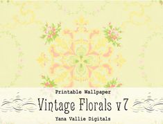 vintage florals v 7 by printable wallpaper