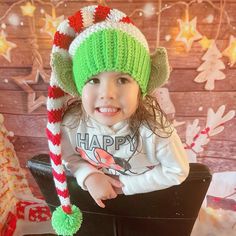 The cutest Christmas Hat for your baby or kid to wear is this Elf Hat. It is hand crocheted by me. The hat can be shaped as you want when wearing, will not just fall, making it really fun.  The size chart is added on the las picture. Model is wearing 2-5 size on the first picture and 5-10 size on the last picture.  Christmas helper hat, crochet elf hat with ears, elf hat, Christmas gift idea. Thank you for stopping by! Christmas Crochet Hat, Elf Hat With Ears, Crochet Elf Hat, Crochet Elf, Crochet Christmas Hats, Elf Face, Hat With Ears, Crocheted Hat, Santa Helper