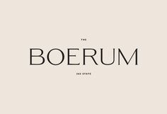 the word boerum written in black ink on a beige background with white lettering