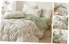 a collage of photos showing different types of bedspreads and comforter sets