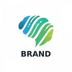 the brand logo is designed to look like an abstract, wavy wave with blue and green colors