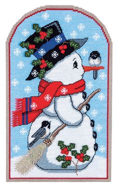 a snowman with a hat and scarf