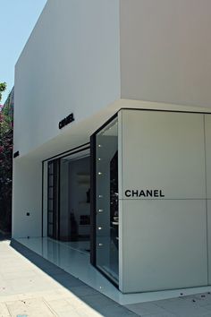 a white building with the word chanel written on it