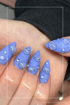 cute water drop nails Rain Drop Nails, Water Droplet Nails, Droplet Nails, Sweet Water, Gel Nail Designs, Water Droplets