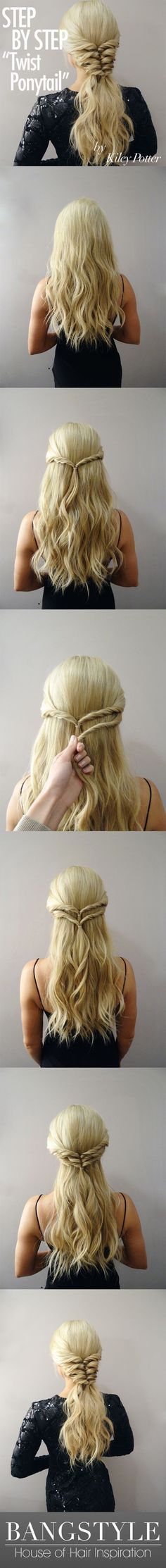 20 Gorgeous Braided Hairstyles For Long Hair - Page 6 of 9 - Trend To Wear Straight Haircuts, Sophisticated Hair, Ponytail Tutorial, Twist Ponytail, Hair Tutorials Easy, Hair Haircuts, Braids For Long Hair, Medium Hair