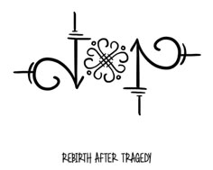 an image of the symbol for trebrath after traeon, which has been drawn in black and white