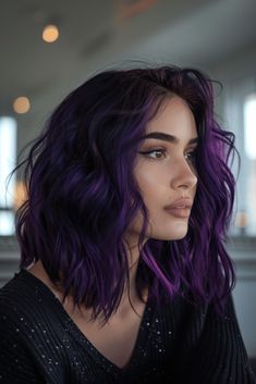 Unique Hair Dye, Color Balayage Hair, Hair Layered, Vivid Hair Color, Violet Hair, Dyed Hair Inspiration, Dye Ideas