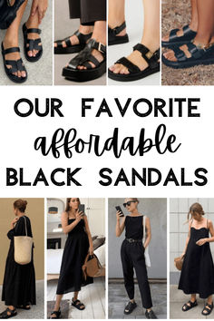 Lookng for the perfect pair of chunky black dad sandals but don't want to spend a fortune? We've got you covered with our recommendations for the must-have show of the summer! Click now to get them before summer hits! Chunky Black Sandals Outfit, Black Chunky Sandals Outfit, Chunky Sandals Outfit, Black Sandals Outfit, Sandal Outfits, Wfh Outfits, Closet Basics