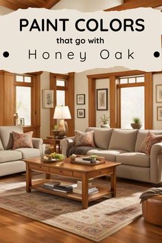 Some of the best paint colors to go with honey oak trim, cabinets, and flooring. #honeyoak #paintcolors #interiordesign #woodcabinets #trim Paint Colors With Cream Trim, Paint Colors With Honey Oak Floors, Honey Oak Trim, Trim Cabinets, Natural Wood Trim, Red Oak Floors, Honey Oak Cabinets, Warm Paint Colors, Tan Walls