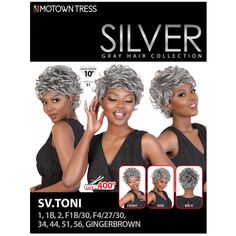 Motown Tress Silver Gray Hair Collection Full Wig - SV.TONI COLOR SHOWN: 51BRAND: Motown TressTYPE: Full WigSTYLE: Curly/PixieMATERIAL: Synthetic HairLENGTH: 10"HEAT RESISTANT: YesDYE/BLEACH/PERM: NoDESCRIPTION: Motown Tress Full Wig Safe up to 400F Pixie Curly style Short Wig Premium Collection All Day, Everyday, Easy Wear Wig Silver Gray Hair, Clip In Weave, Grey Hair Pieces, Senegalese Twist Braids, Mens Wigs, Remy Hair Wigs, Silver Grey Hair, Remy Hair Weave, Hair Lotion