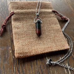 Brand New Never Worn Bloodstone Point Necklace. Length Of The Point Is Around 30mm And Width Is 6-9mms. Comes With 18in Stainless Steel Chain (Could Switch To 20” As Per Your Request). Unique And Indie Jewelry Will Make A Perfect Gift For Your Girlfriend, Sister, Daughter Or Anyone Who Loves Crystals And Jewelry! Bloodstone- Supports Overall Health, Strength And Immune System, Gives Wearer Courage. Balances Few Different Chakras Due To It's Versatile Natural Color Variation. Great Stone For Thos Bloodstone Jewelry Necklaces, Crystal Mushroom Necklace, Aries Birthstone, Bloodstone Jewelry, Bloodstone Necklace, Crystal Point Necklace, Gift For Your Girlfriend, Indie Jewelry, Witchy Things