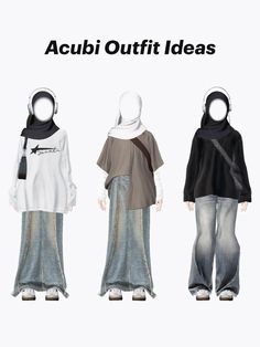 Hijabi Basic Outfit, Acubi Hijabi Style, Acubi Modest Outfits, Acubi Outfits Muslim, Acubi Hijab Outfit, Modest Acubi Fashion, Outfit Ideas For Hijab, Modest Acubi, Hijab Fashion Inspiration Casual