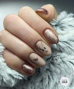 Xmas Manicure, Fall Nail Art Ideas, Nail Sunny, December Nails, Christmas Nails Easy, Simple Gel Nails, Blush Nails, Instagram Nails