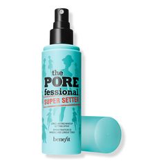 4.0 oz The POREfessional: Super Setter Long-Lasting Makeup Setting Spray - Benefit Cosmetics | Ulta Beauty Best Makeup Setting Spray, Poreless Skin, Fixing Spray, Benefit Makeup, Makeup Spray, Makeup Setting Spray, Make Beauty, Long Lasting Makeup, Benefit Cosmetics