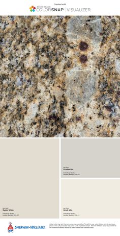 an image of a granite counter top with different colors and sizes on it, including grays