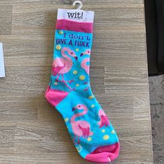 Wit Seriously Funny Socks. Brand New Fun Pink Socks For Summer, Comfortable Pink Summer Socks, Casual Pink Socks For Summer, Fun Pink Socks For Stocking Stuffers, Pink Cotton Socks For Stocking Stuffers, Stretch Pink Socks For Summer, Pink Stretch Socks For Summer, Pink Novelty Socks For Gift, Fun Pink Socks For Winter