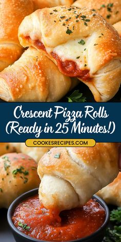 crescent pizza rolls are ready in 25 minutes and they're super easy to make