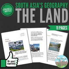 the book south asia's geography the land is shown with three pages