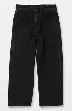 Volcom Billow Jeans, Baggy Pants Black, Black Baggy Jeans, Vintage Wash Jeans, Black Denim Pants, Skate Pants, Hooded Flannel, Future Clothes, Grandpa Sweater